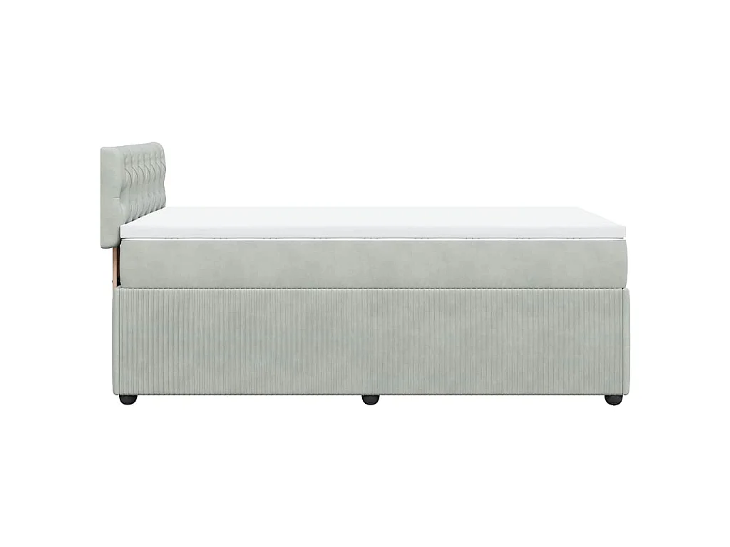 Sommier à lattes de lit et matelas Gris clair 90x190 cm Velours