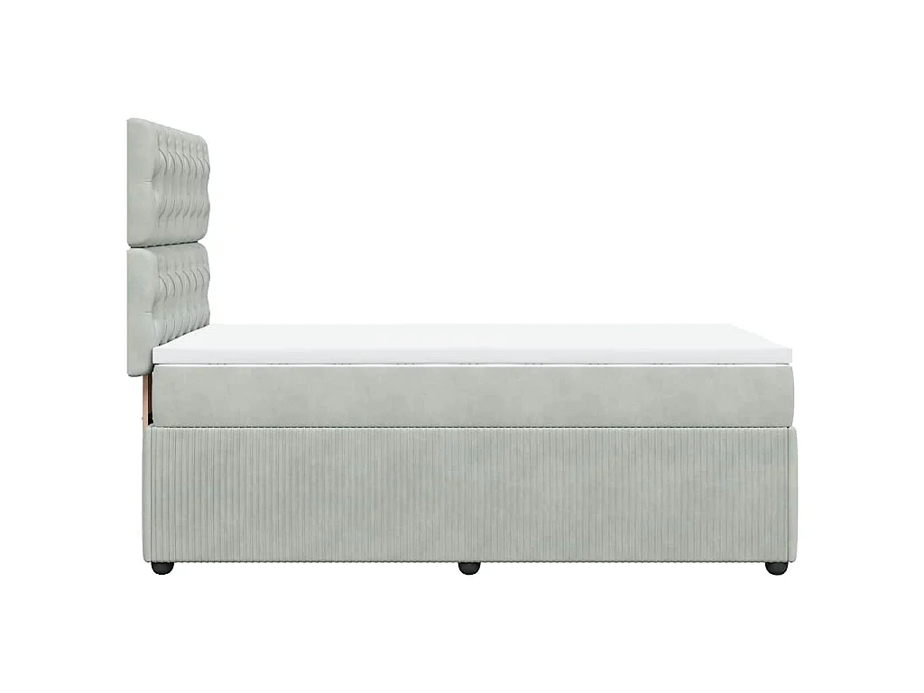 Boxspring met matras fluweel lichtgrijs 90x200 cm