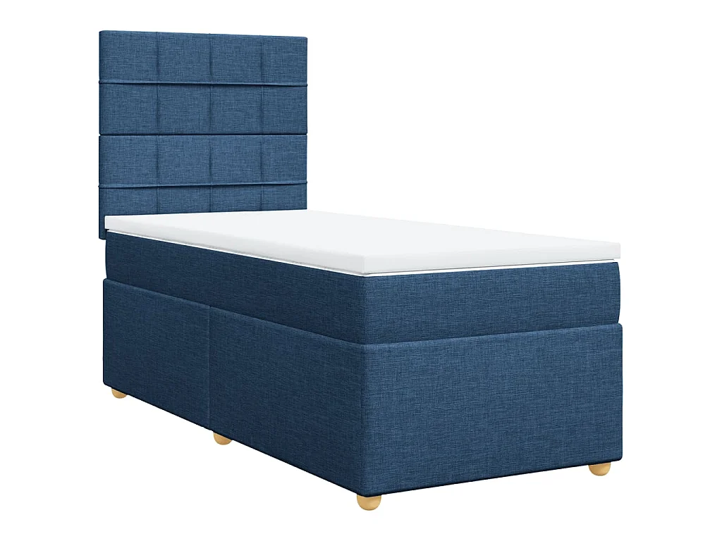 Boxspringbett mit Matratze Blau 80x200 cm Stoff