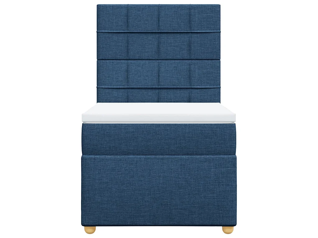 Boxspringbett mit Matratze Blau 80x200 cm Stoff