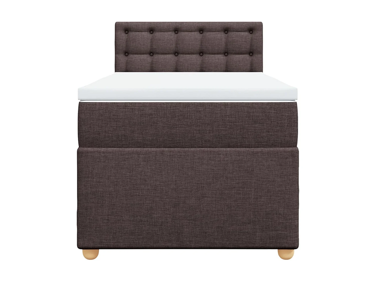 Cama com molas/colchão 90x190 cm tecido castanho-escuro