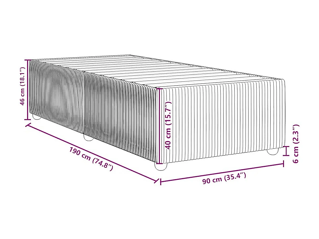 Cadre de lit sans matelas gris clair 90x190 cm tissu