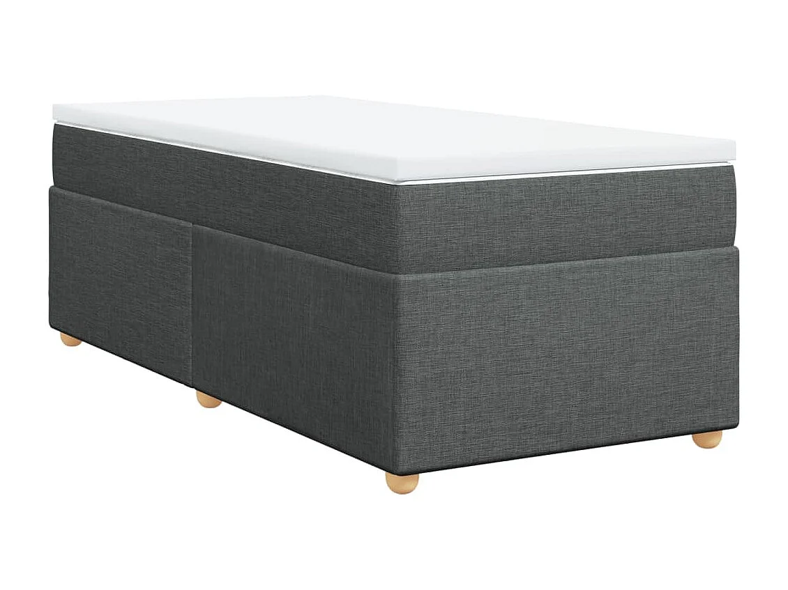 Boxspringbett mit Matratze Dunkelgrau 90x200 cm Stoff