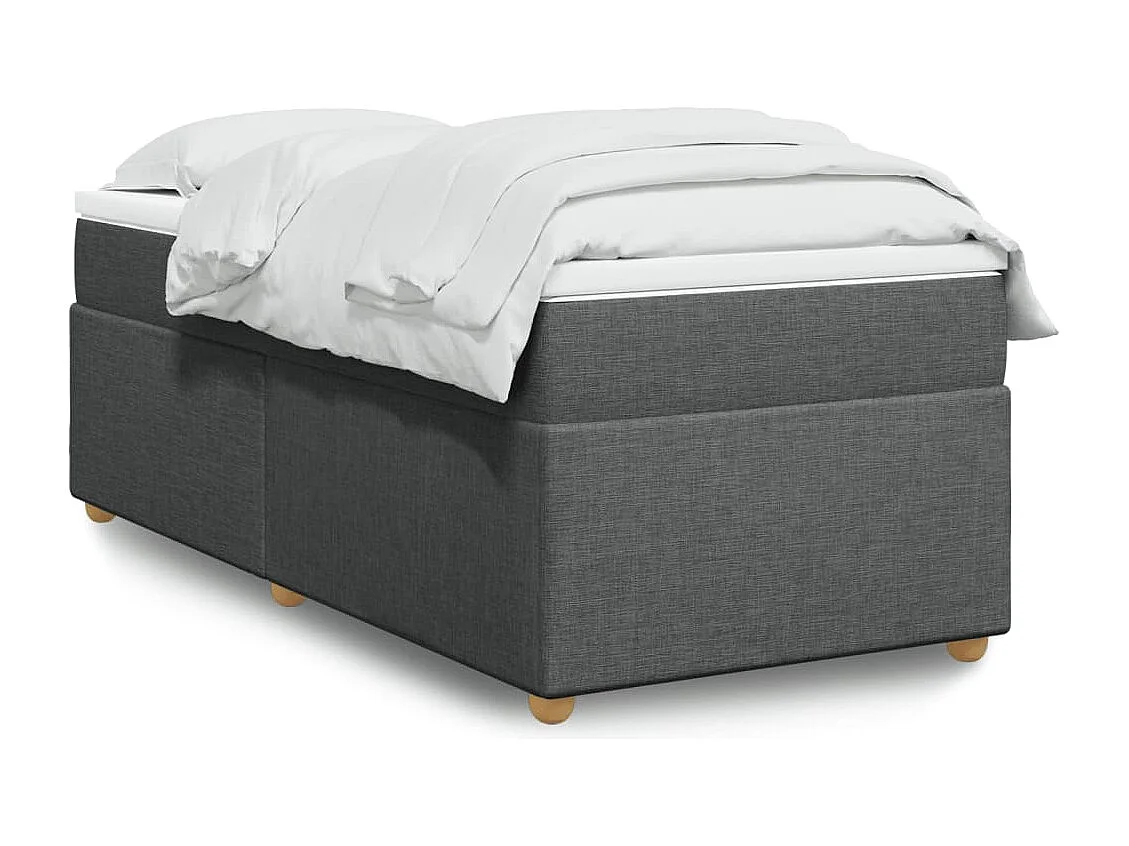 Boxspringbett mit Matratze Dunkelgrau 90x200 cm Stoff