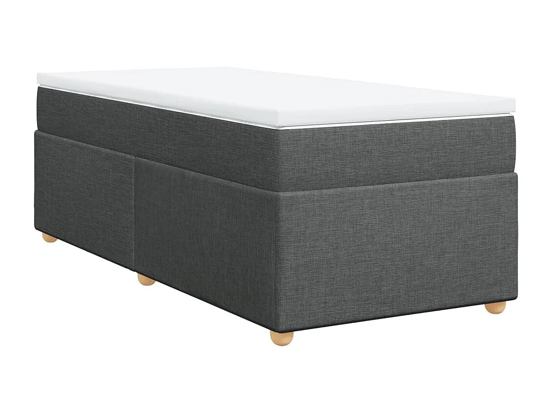 Boxspringbett mit Matratze Dunkelgrau 90x200 cm Stoff
