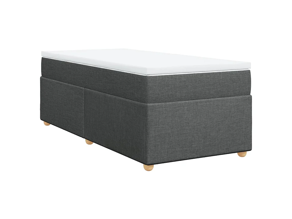 Cama com molas/colchão 90x200 cm tecido cinzento-escuro