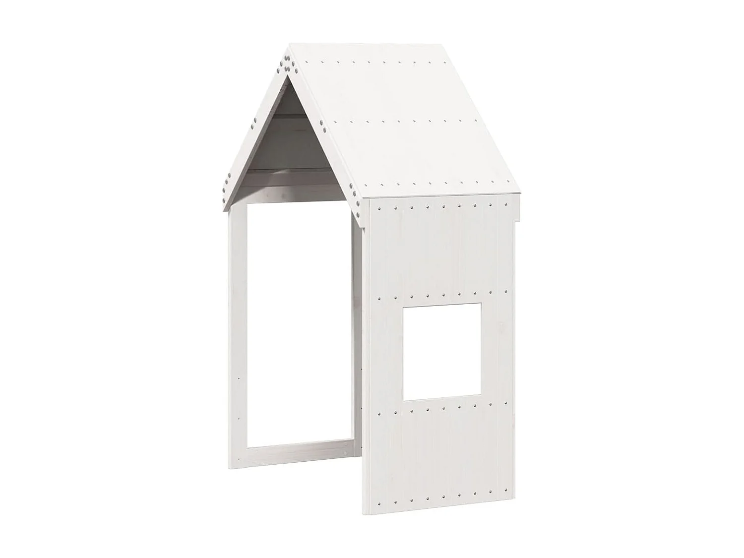 Cama alta com telhado 75x190 cm pinho maciço branco