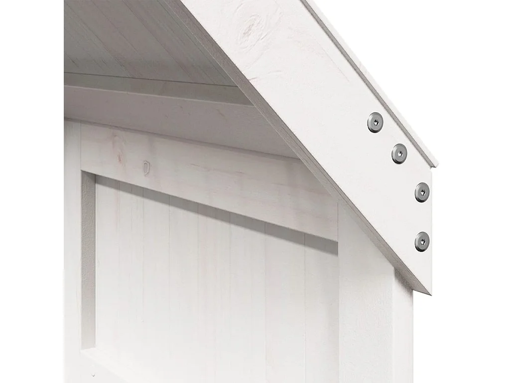Cama alta com telhado 75x190 cm pinho maciço branco