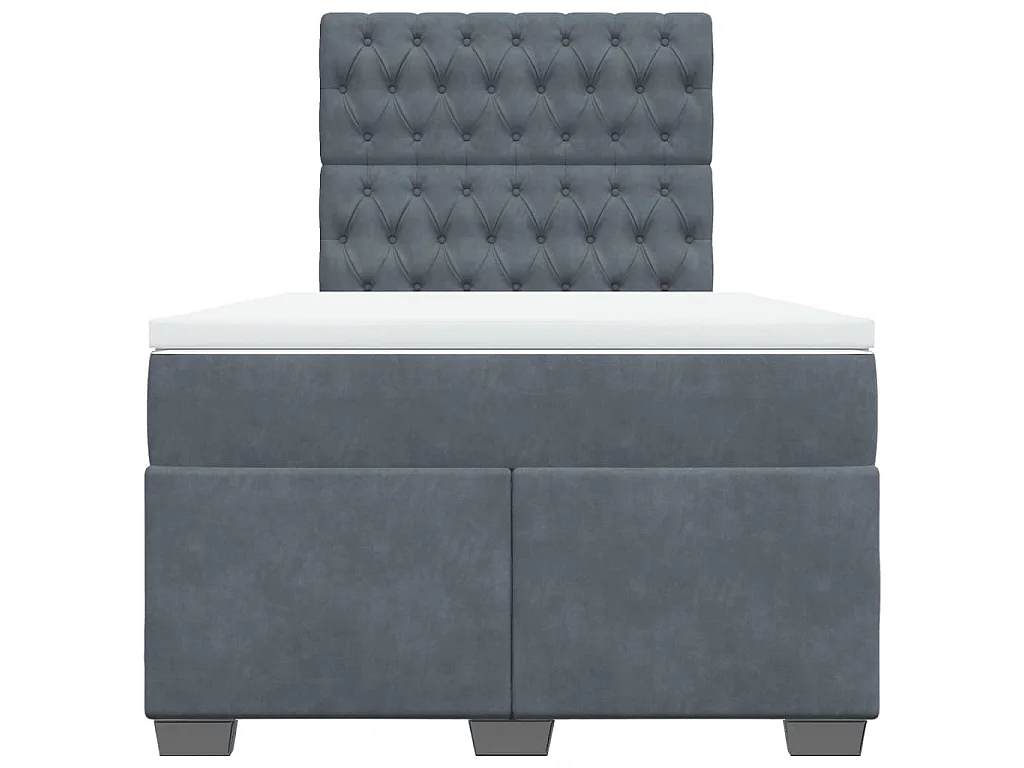 Boxspring met matras fluweel donkergrijs 120x190 cm