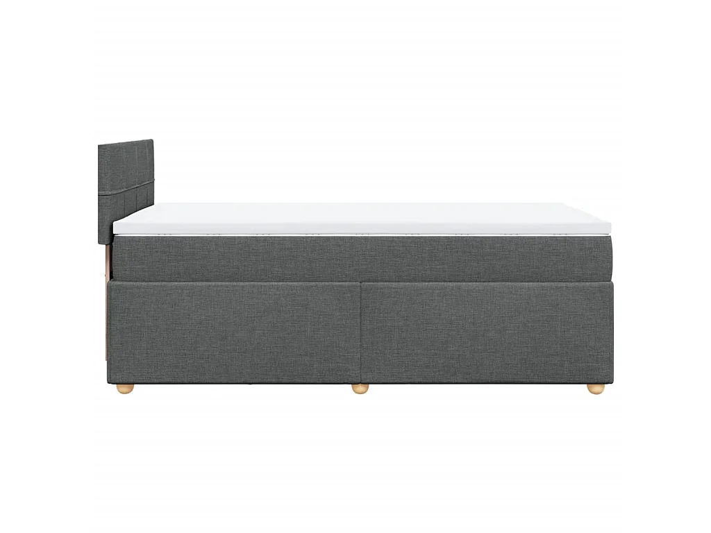 Boxspring met matras stof donkergrijs 90x200 cm