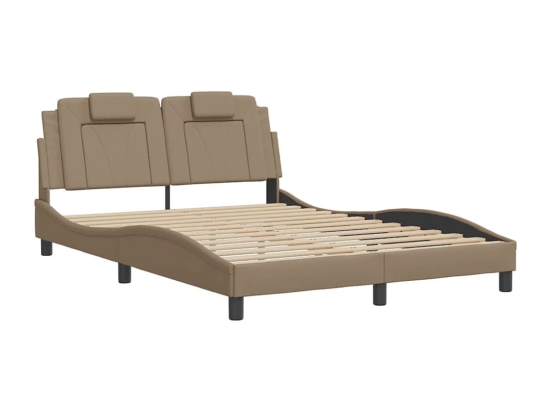 Estructura de cama Viana sin colchón cuero sintético capuchino 140x190cm