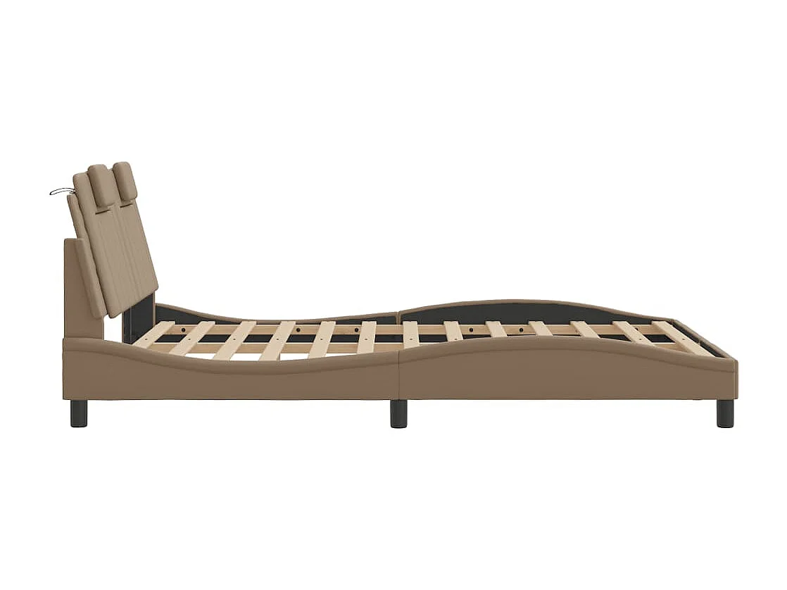 Estructura de cama Viana sin colchón cuero sintético capuchino 140x190cm