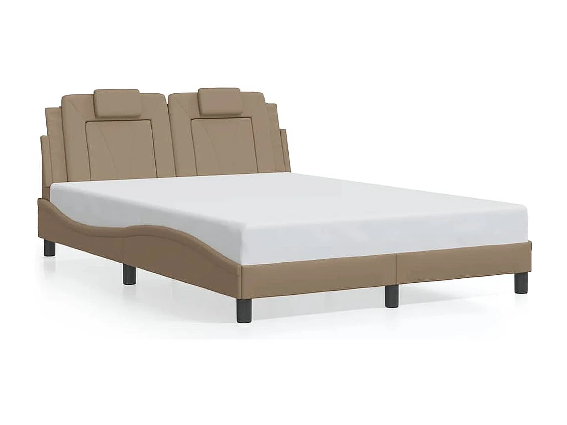 Cadre de lit Viana sans matelas cappuccino 140x190 cm similicuir