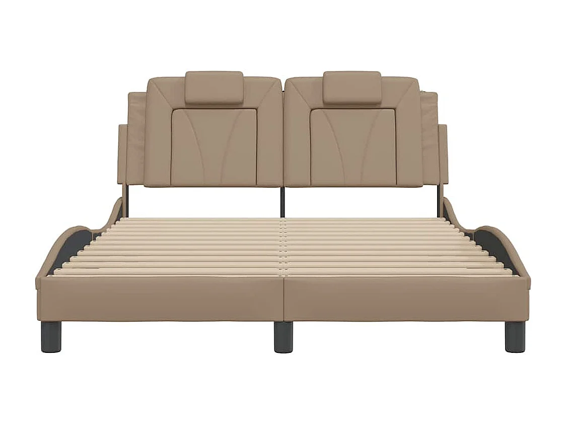 Cadre de lit Viana sans matelas cappuccino 140x190 cm similicuir