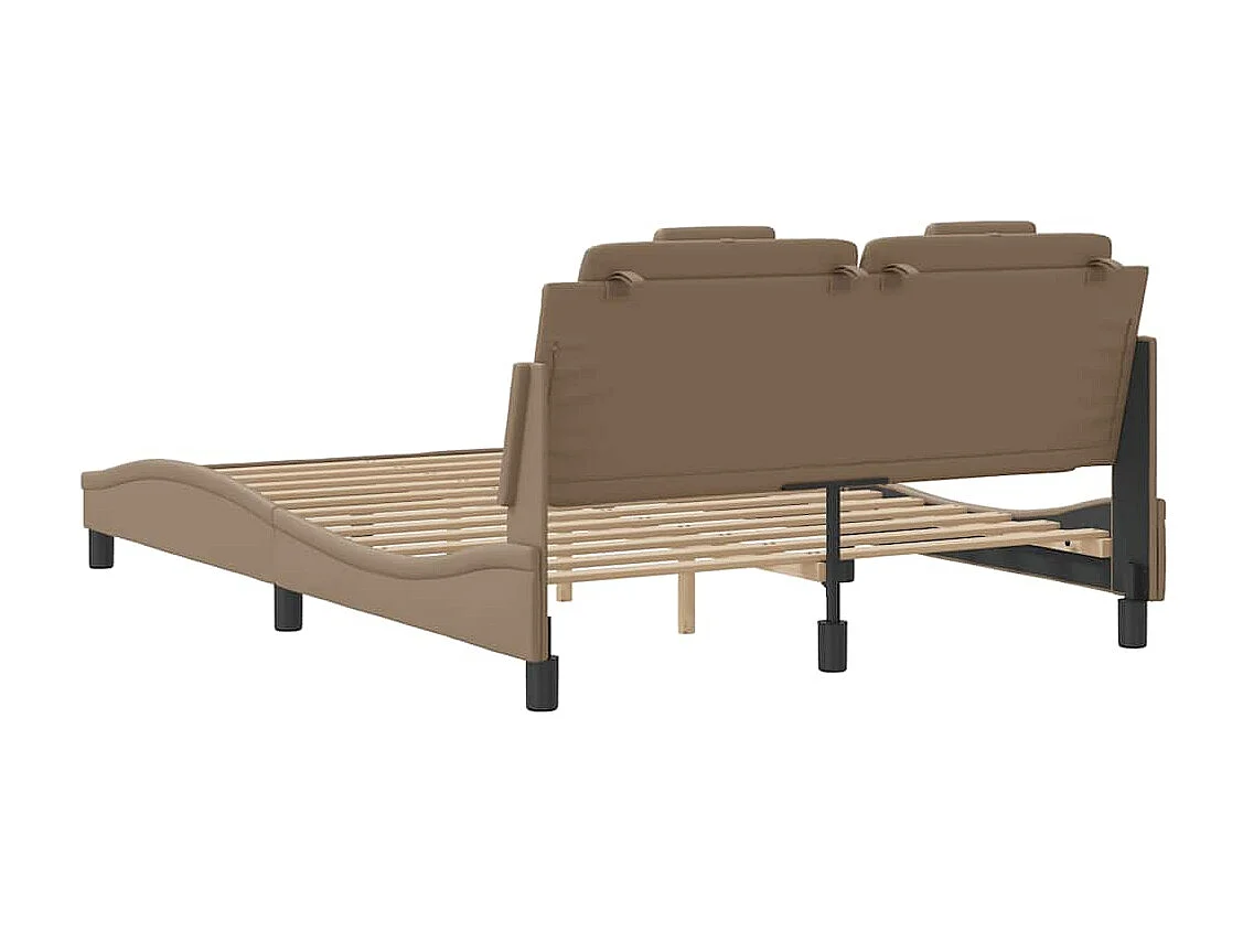 Cadre de lit Viana sans matelas cappuccino 140x190 cm similicuir