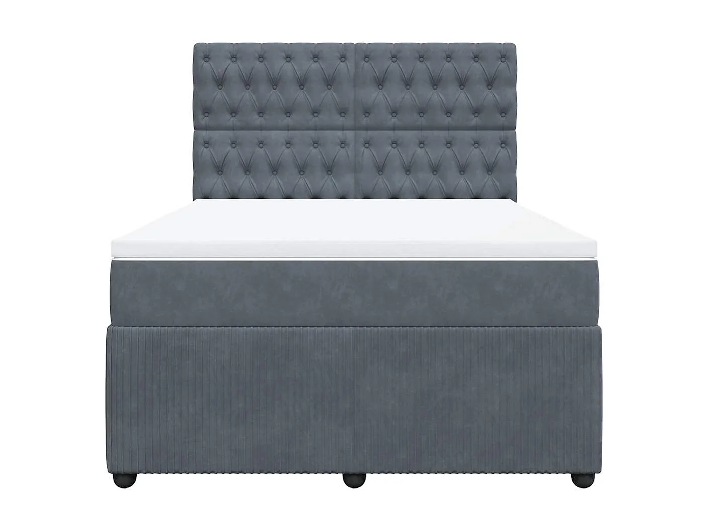 Boxspring met matras fluweel donkergrijs 140x200 cm