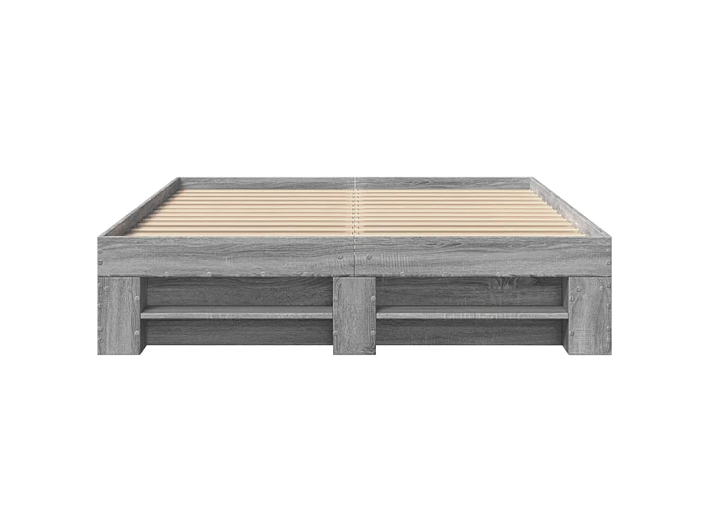 Cadre de lit sans matelas sonoma gris 120x200cm bois ingénierie