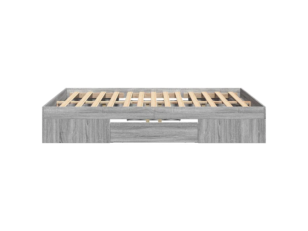 Cadre de lit sans matelas sonoma gris 120x200cm bois ingénierie