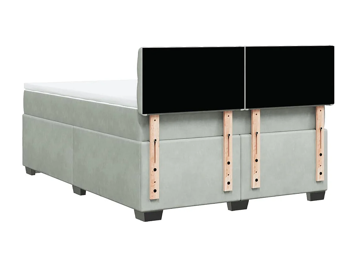Sommier à lattes de lit et matelas Gris clair 140x200cm Velours