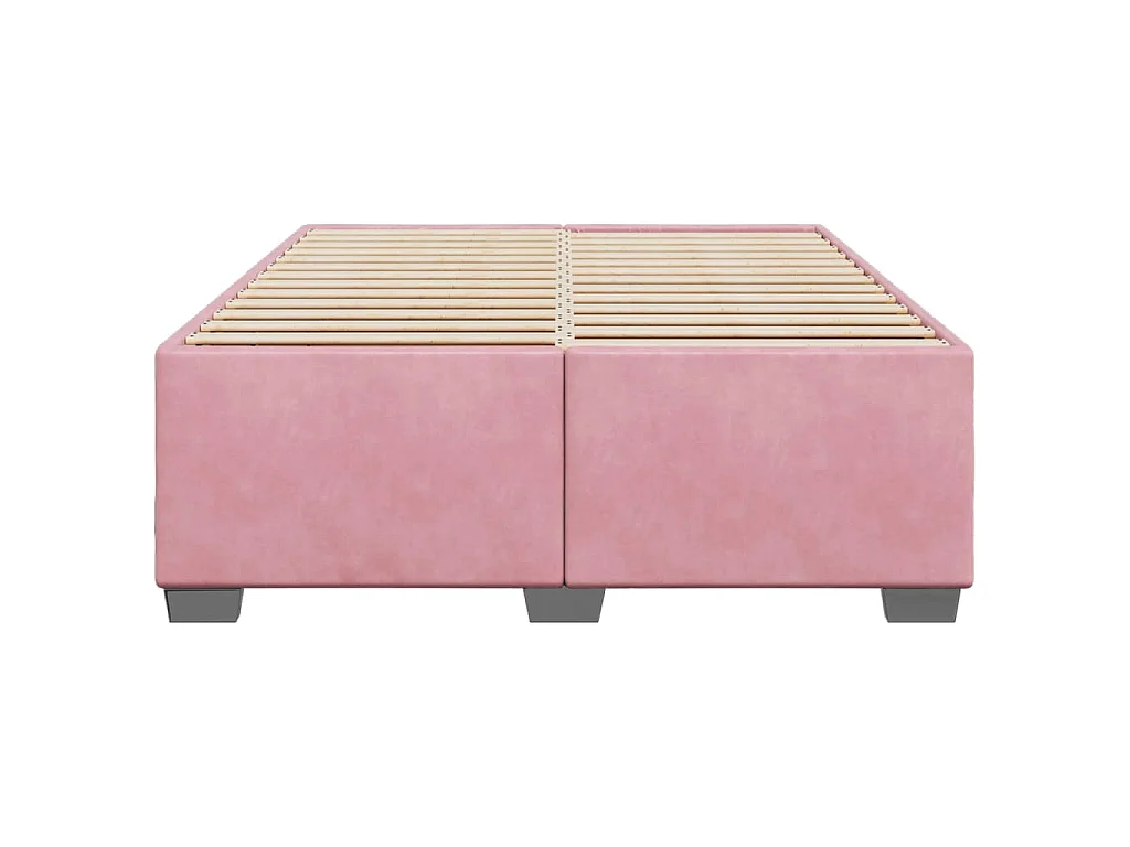 Cadre de lit sans matelas rose 160x200 cm velours