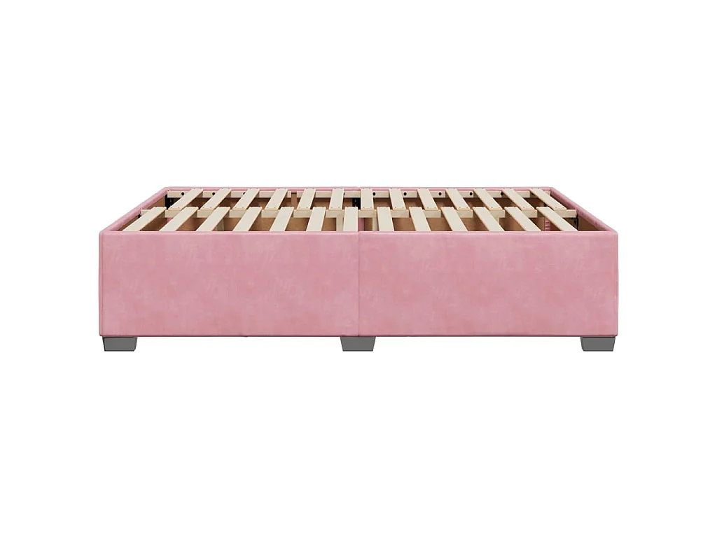 Cadre de lit sans matelas rose 160x200 cm velours