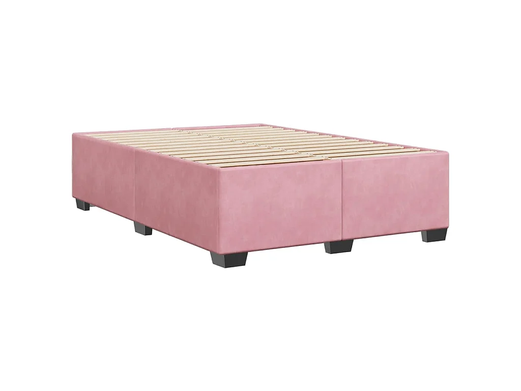 Cadre de lit sans matelas rose 160x200 cm velours