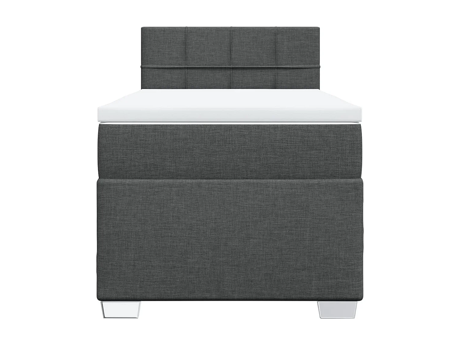 Sommier à lattes de lit et matelas Gris foncé 90x190 cm Tissu