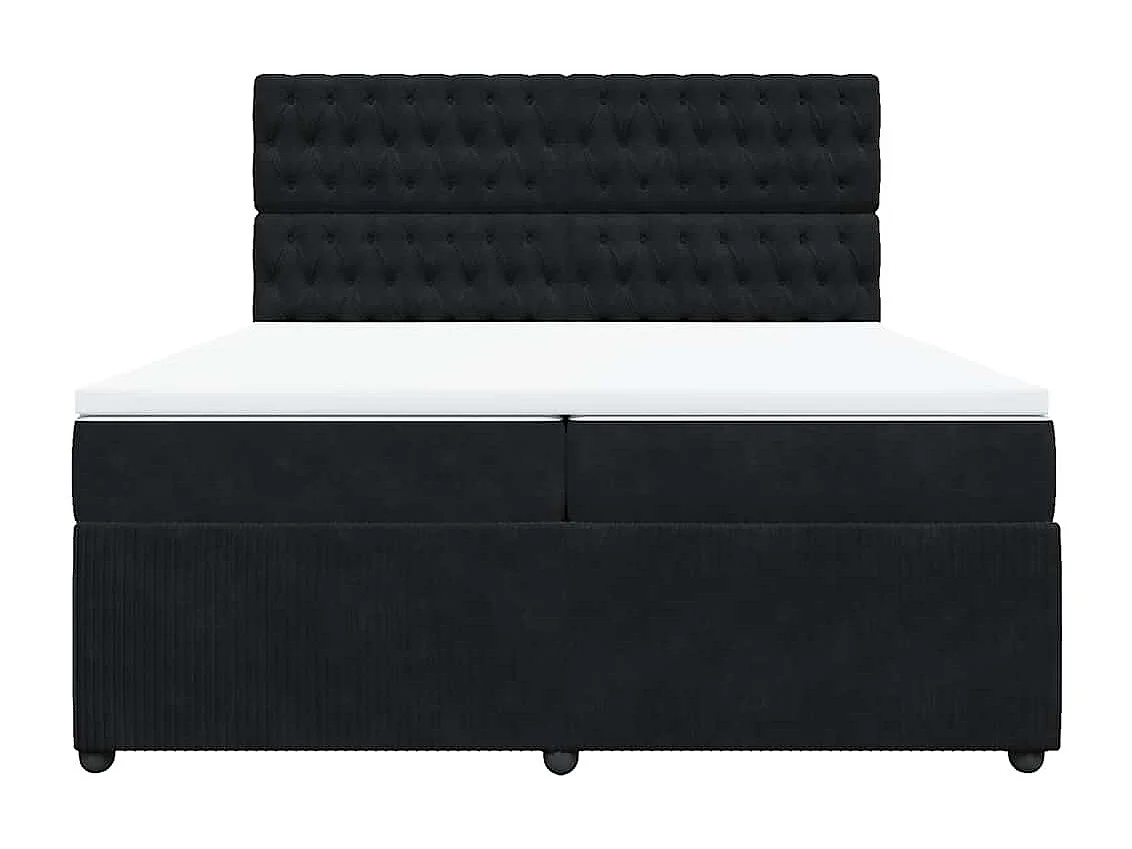 Boxspring met matras fluweel zwart 200x200 cm