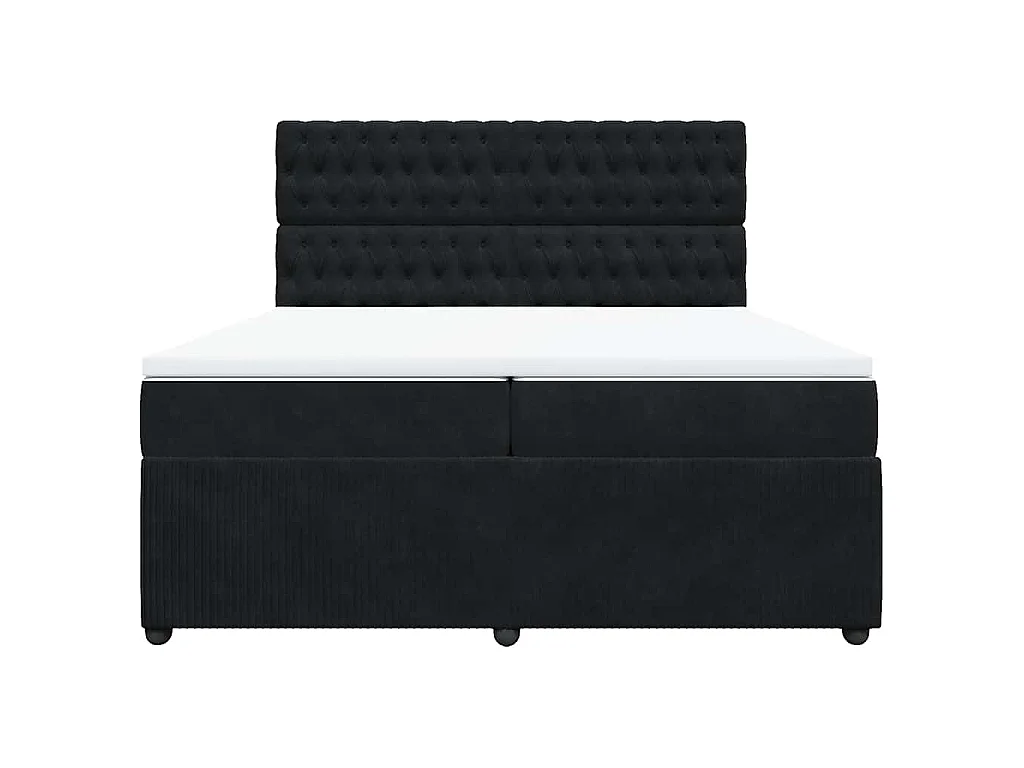 Boxspring met matras fluweel zwart 200x200 cm