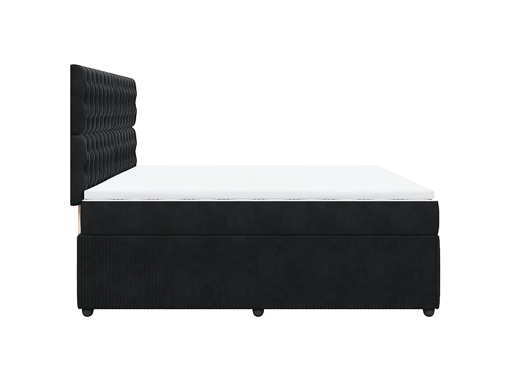 Boxspring met matras fluweel zwart 200x200 cm
