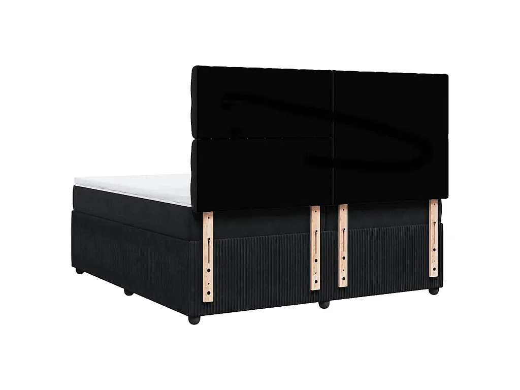Boxspring met matras fluweel zwart 200x200 cm