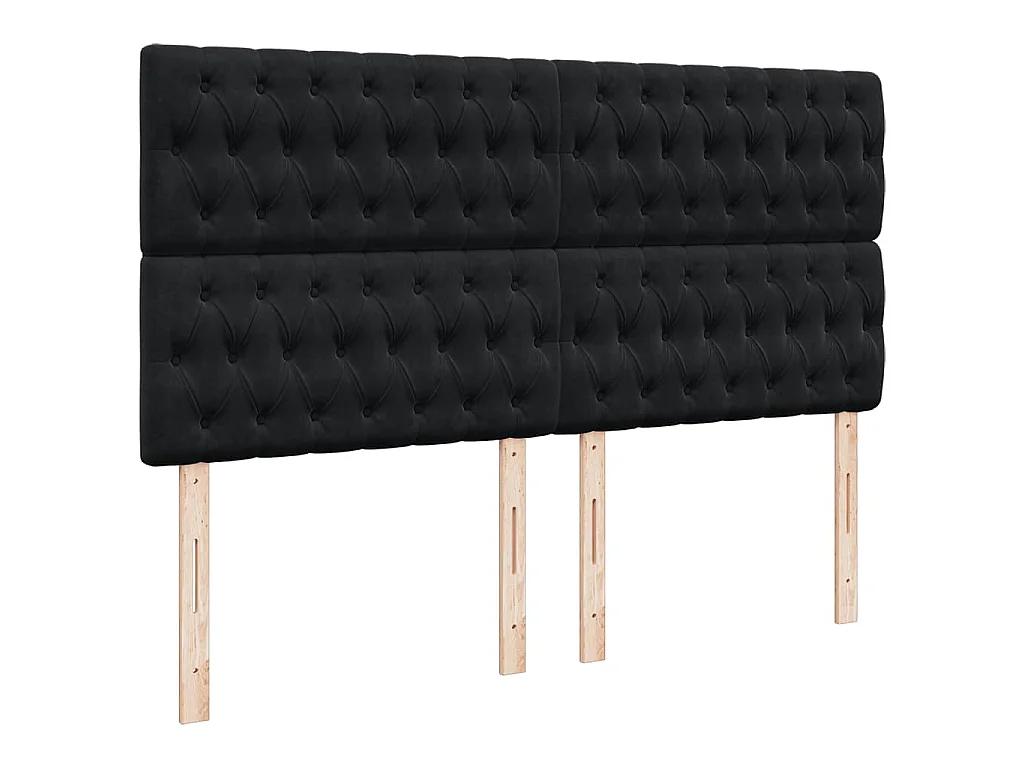 Boxspring met matras fluweel zwart 200x200 cm