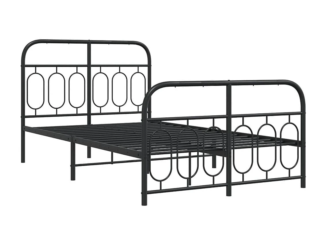 Estructura cama sin colchón con estribo metal negro 120x200 cm