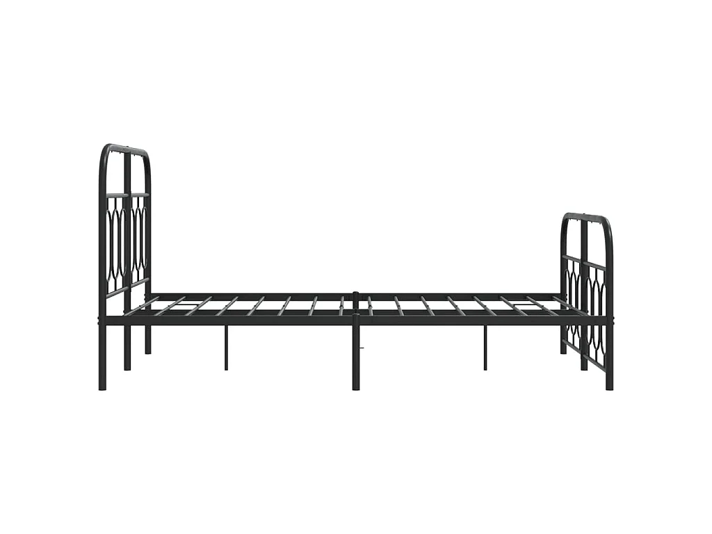 Bettgestell mit Kopf- und Fußteil Metall Schwarz 120x200 cm