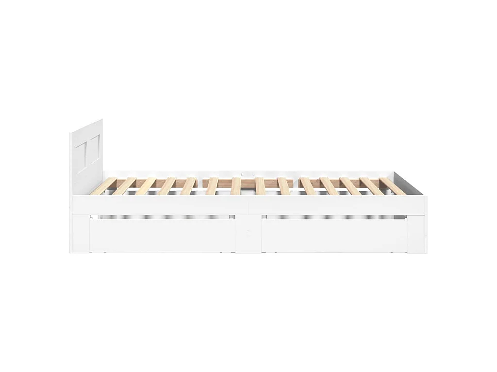 Bettgestell mit Kopfteil ohne Matratze Weiß 75x190 cm