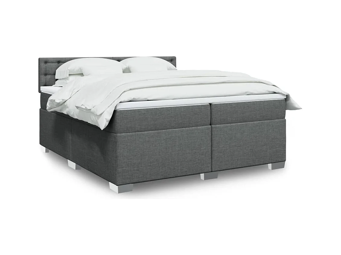 Boxspring met matras stof donkergrijs 200x200 cm