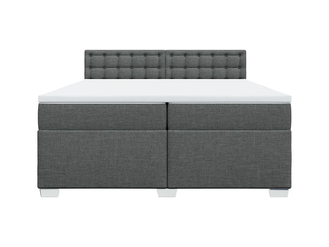 Boxspring met matras stof donkergrijs 200x200 cm