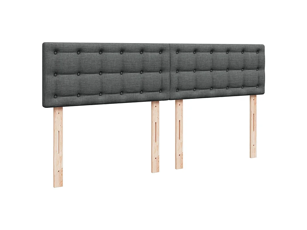 Cama com molas/colchão 200x200 cm tecido cinzento-escuro