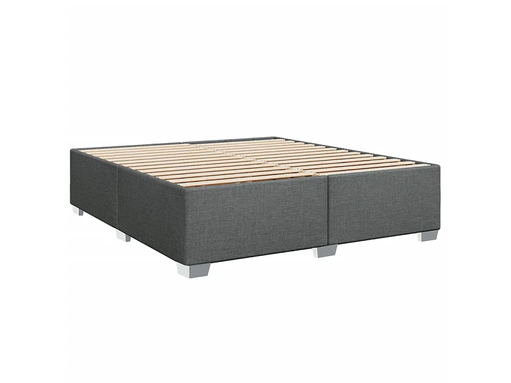 Cama com molas/colchão 200x200 cm tecido cinzento-escuro