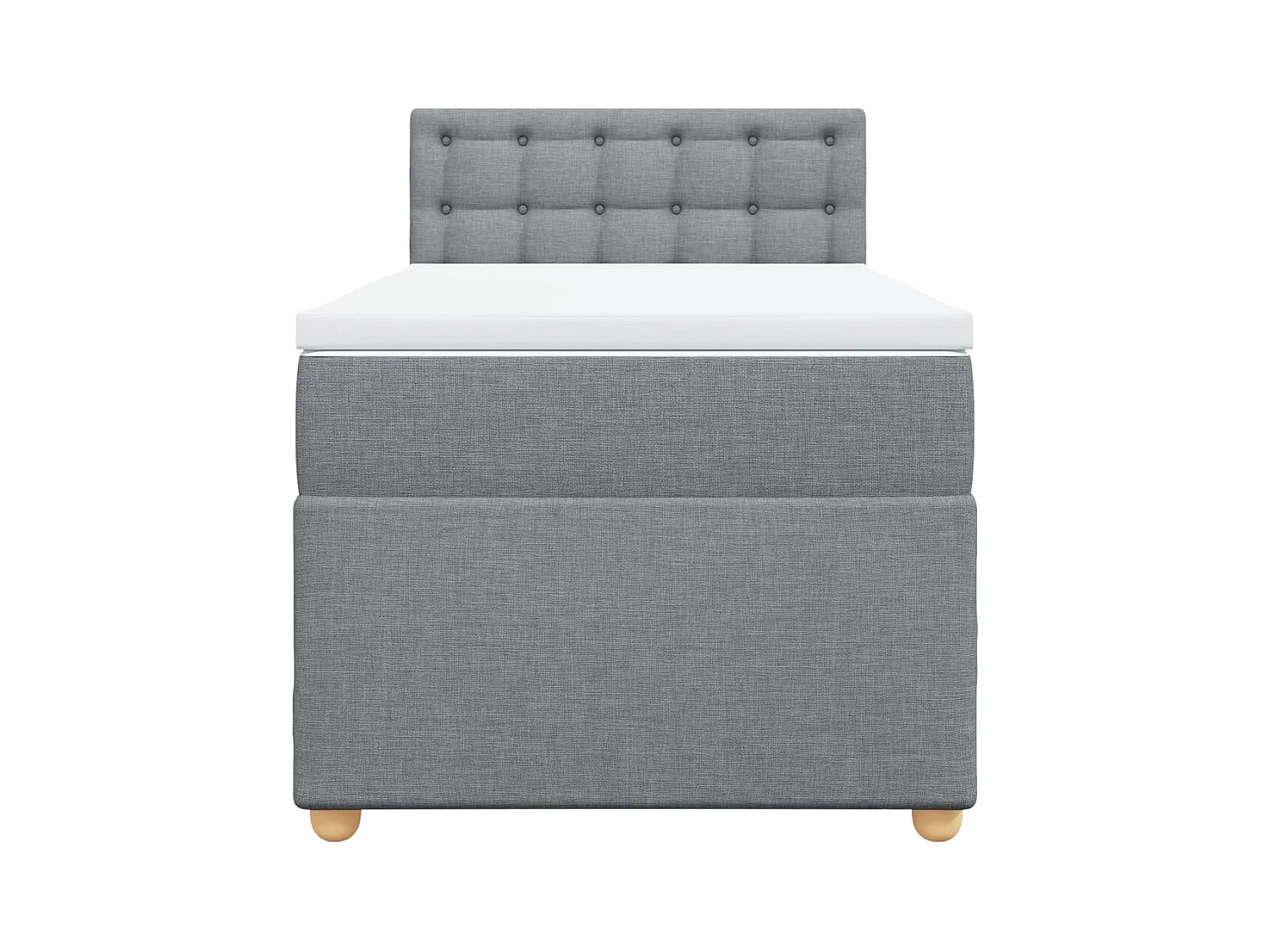 Sommier à lattes de lit avec matelas Gris clair 100x200cm Tissu