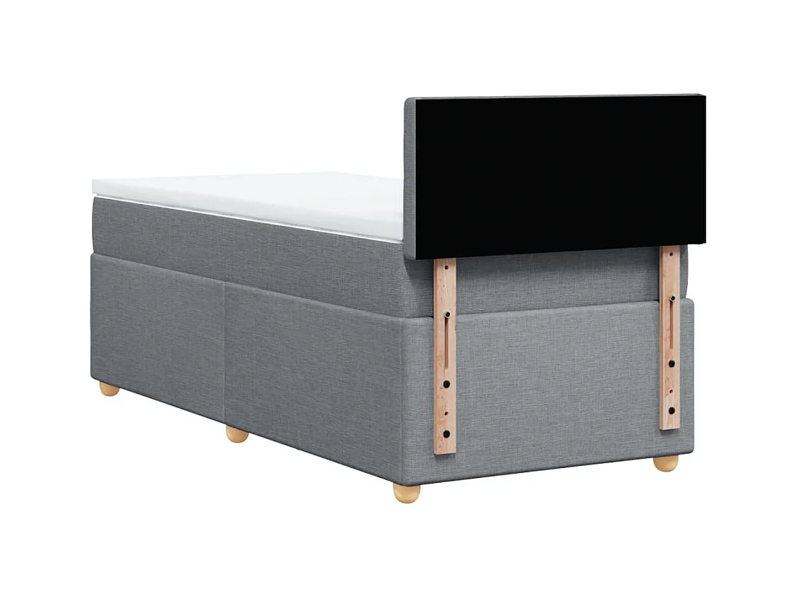 Sommier à lattes de lit avec matelas Gris clair 100x200cm Tissu