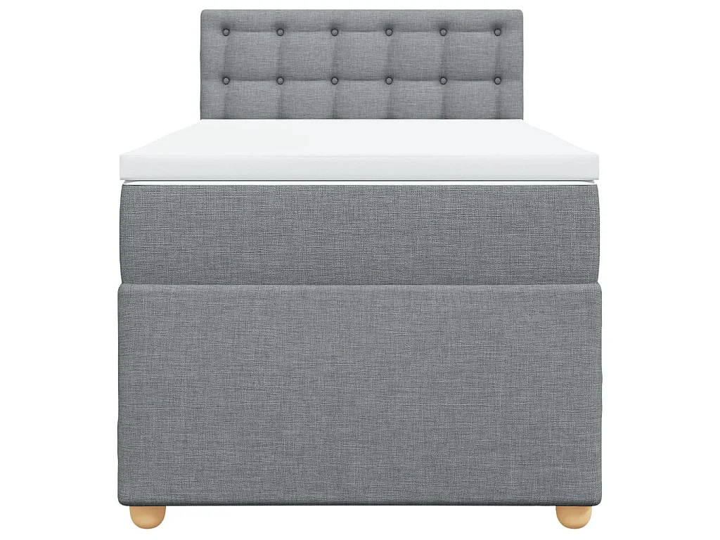 Boxspring met matras stof lichtgrijs 100x200 cm
