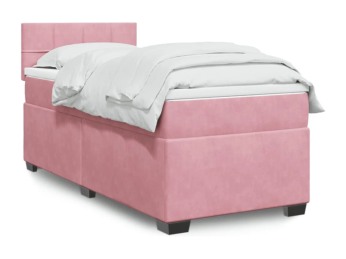 Boxspringbett mit Matratze Rosa 90x190 cm Samt