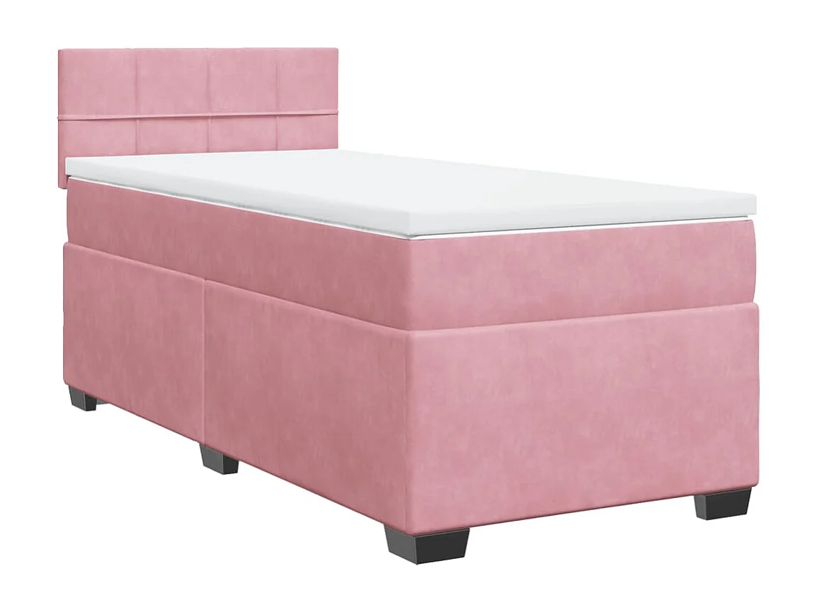 Boxspringbett mit Matratze Rosa 90x190 cm Samt
