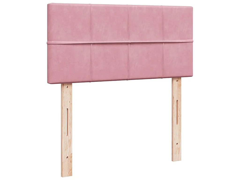 Giroletto a Molle con Materasso Rosa 90x190 cm in Velluto