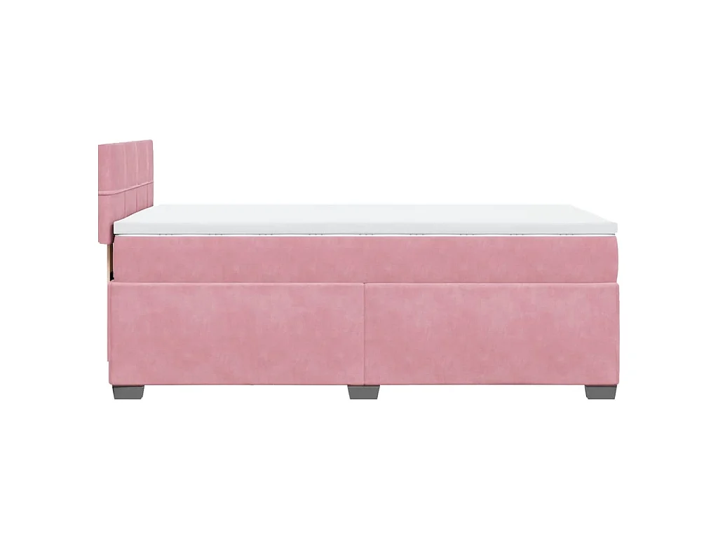 Giroletto a Molle con Materasso Rosa 90x190 cm in Velluto