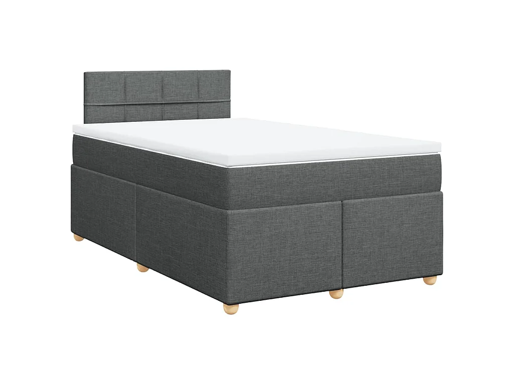 Boxspringbett mit Matratze Dunkelgrau 120x190 cm Stoff