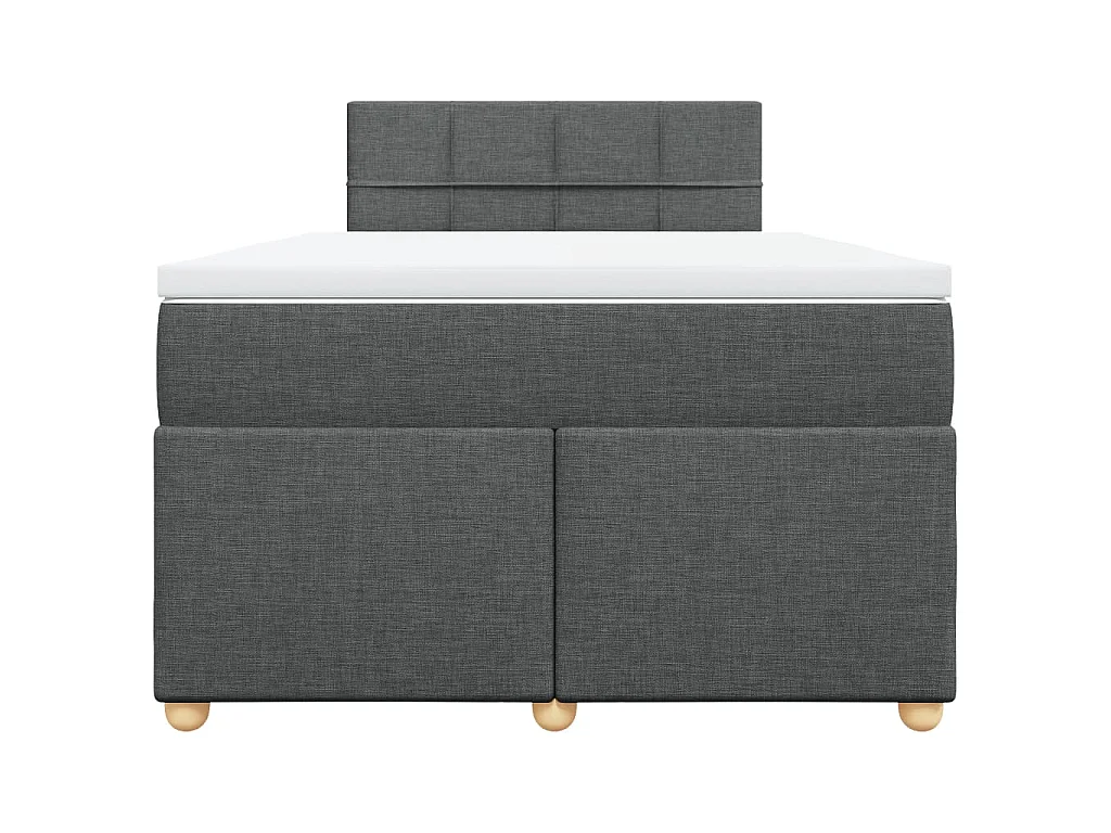 Boxspringbett mit Matratze Dunkelgrau 120x190 cm Stoff