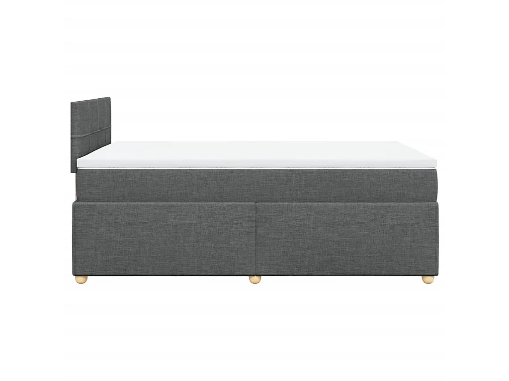 Boxspringbett mit Matratze Dunkelgrau 120x190 cm Stoff