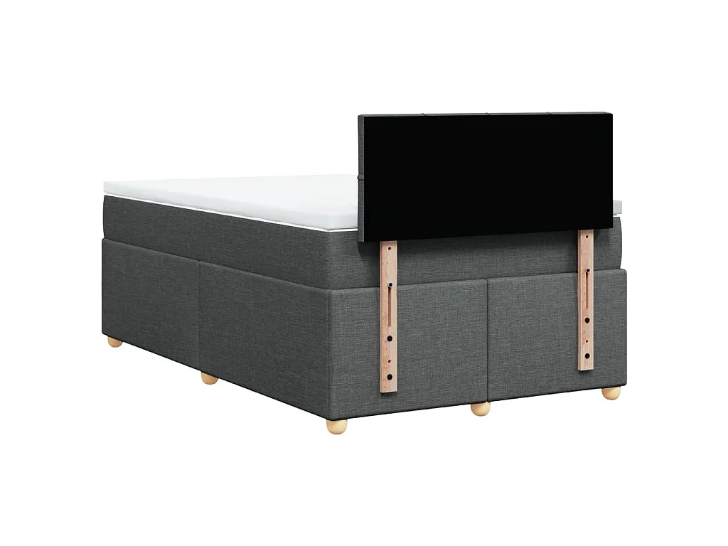 Boxspringbett mit Matratze Dunkelgrau 120x190 cm Stoff